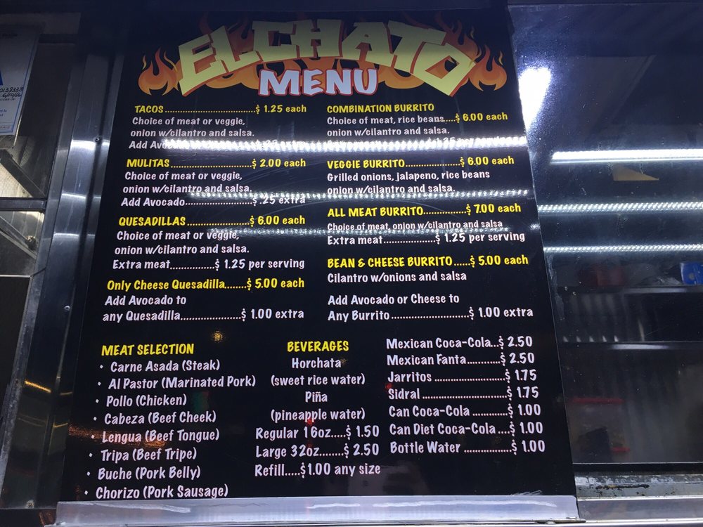 the menu board